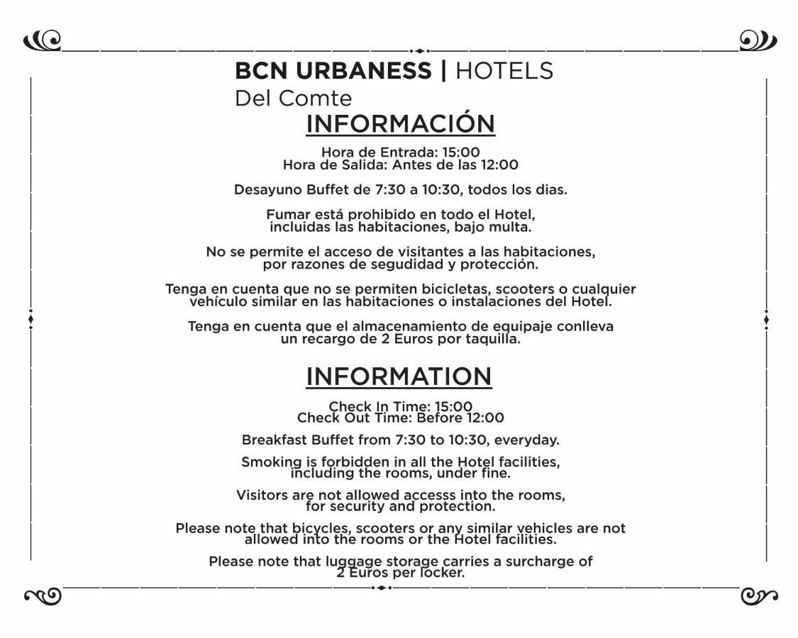 Bcn Urbaness Hotels Del Comte Barcelona Eksteriør billede